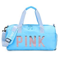 Gym Bag Sports Travel Duffel Bags for Women Weekender Overnight Tote Carry on Bag with Shoes Compartment Blue