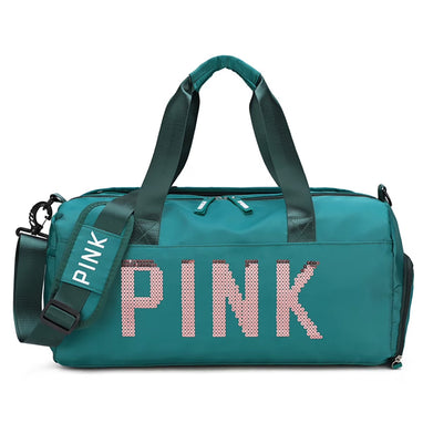 Gym Bag Sports Travel Duffel Bags for Women Weekender Overnight Tote Carry on Bag with Shoes Compartment Blue