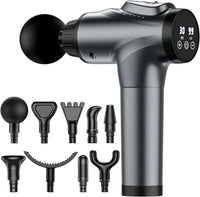 Ultimate Muscle Massage Gun for Athletes - Handheld Electric Deep Tissue Back Massager with 30 Speed Levels and 9 Interchangeable Heads for Pain Relief