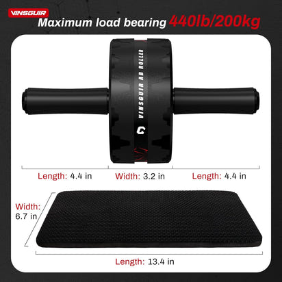 Ultimate Ab Roller Wheel - Transform Your Core and Full-Body Strength Training with Comfortable Knee Pad Accessories
