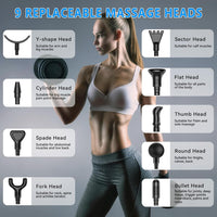 Ultimate Muscle Massage Gun for Athletes - Handheld Electric Deep Tissue Back Massager with 30 Speed Levels and 9 Interchangeable Heads for Pain Relief