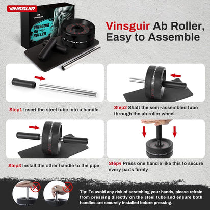 Ultimate Ab Roller Wheel - Transform Your Core and Full-Body Strength Training with Comfortable Knee Pad Accessories