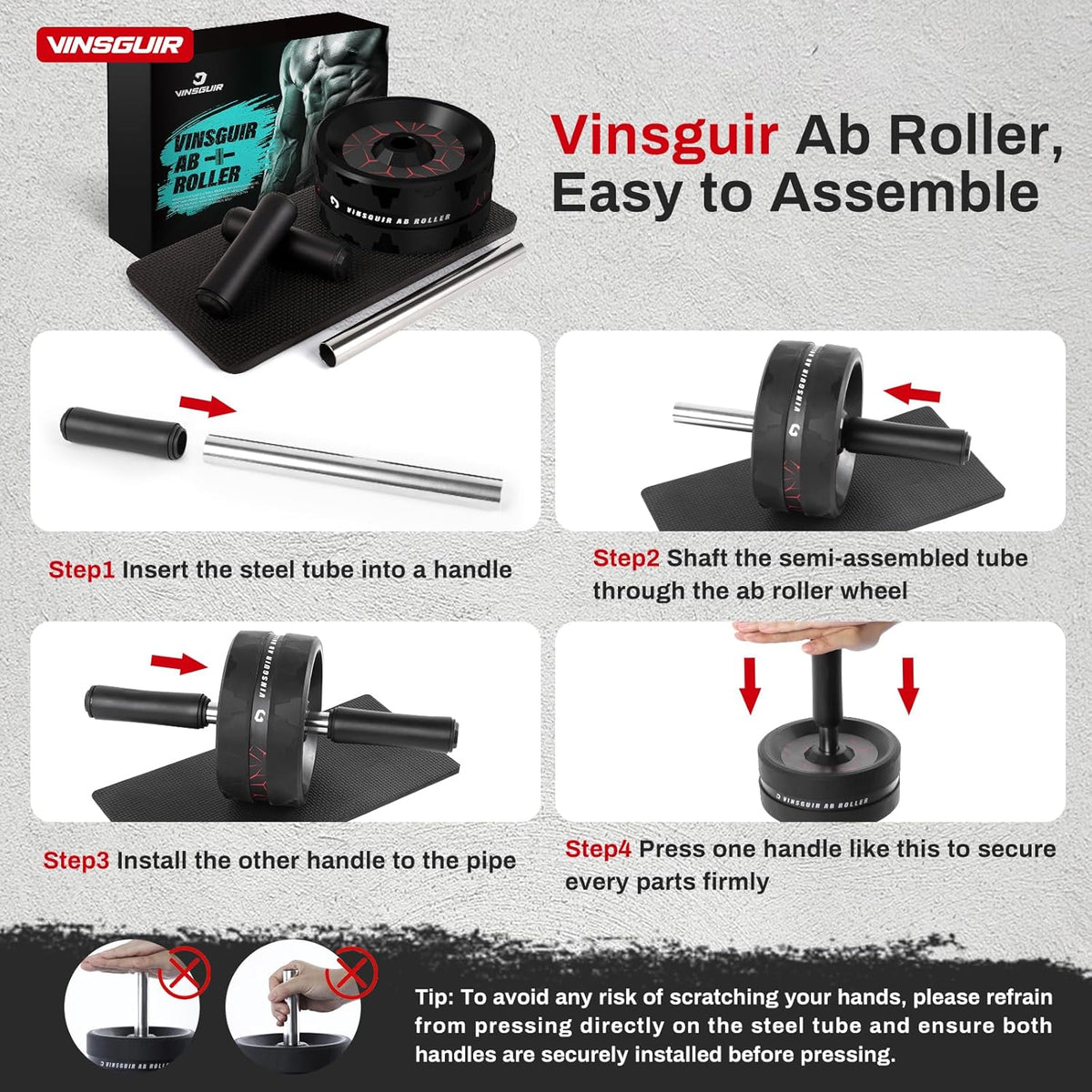 Ultimate Ab Roller Wheel - Transform Your Core and Full-Body Strength Training with Comfortable Knee Pad Accessories