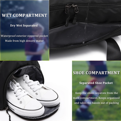 Gym Bag Sports Travel Duffel Bags for Women Weekender Overnight Tote Carry on Bag with Shoes Compartment Blue