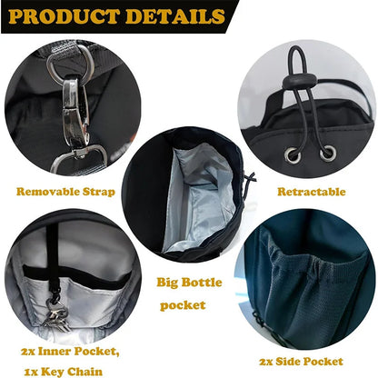 Magnetic Gym Bag Large Capacity Magnetic Carrier Bag with Phone Pocket Portable Gym Water Bottle Pouch Gym Accessories Organizer